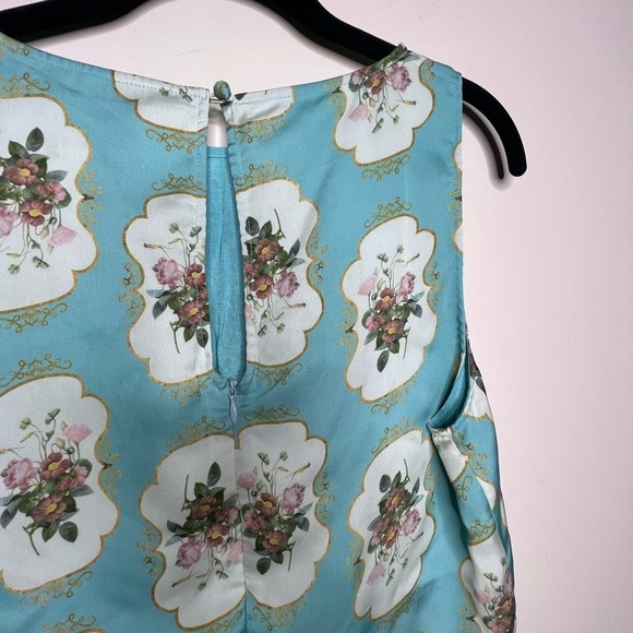 Anthropologie Pankaj & Nidhi Mirror Image Floral Tea Party Midi Dress Size 6 - Picture 14 of 17